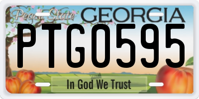 GA license plate PTG0595