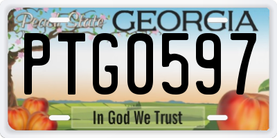GA license plate PTG0597