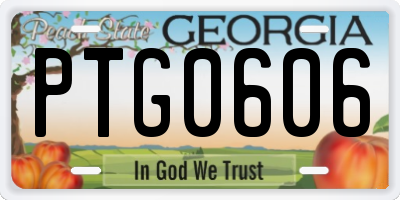 GA license plate PTG0606