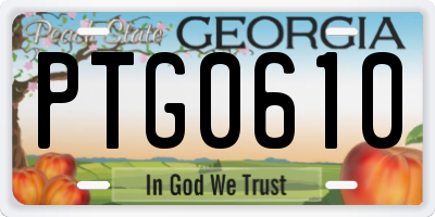 GA license plate PTG0610