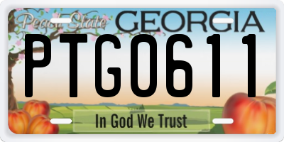 GA license plate PTG0611