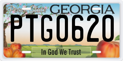 GA license plate PTG0620