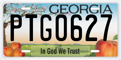 GA license plate PTG0627