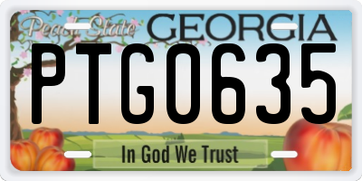 GA license plate PTG0635