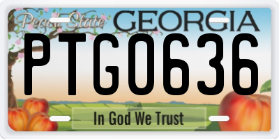 GA license plate PTG0636