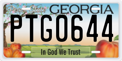 GA license plate PTG0644