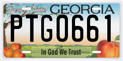 GA license plate PTG0661