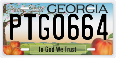 GA license plate PTG0664