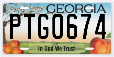 GA license plate PTG0674