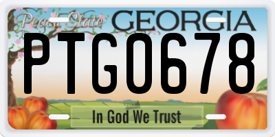 GA license plate PTG0678