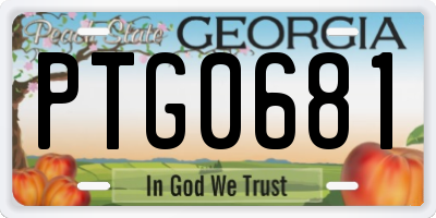 GA license plate PTG0681
