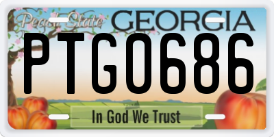 GA license plate PTG0686