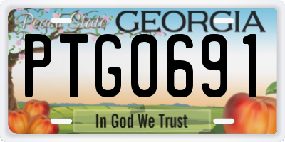 GA license plate PTG0691