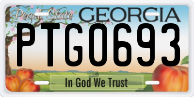GA license plate PTG0693