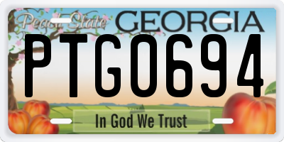 GA license plate PTG0694