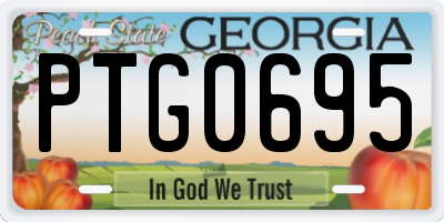 GA license plate PTG0695