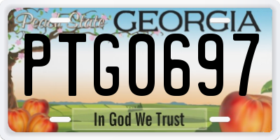 GA license plate PTG0697