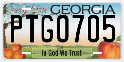 GA license plate PTG0705