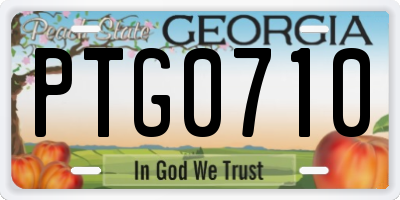GA license plate PTG0710