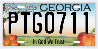 GA license plate PTG0711
