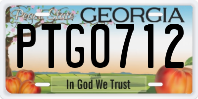 GA license plate PTG0712