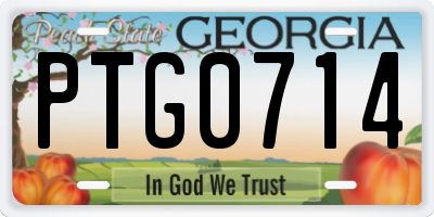 GA license plate PTG0714
