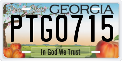 GA license plate PTG0715
