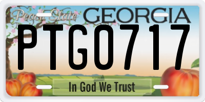 GA license plate PTG0717