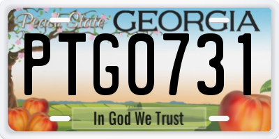 GA license plate PTG0731