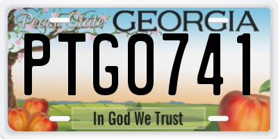 GA license plate PTG0741