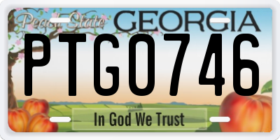 GA license plate PTG0746
