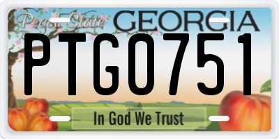GA license plate PTG0751