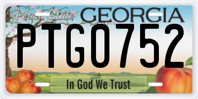 GA license plate PTG0752