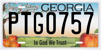 GA license plate PTG0757