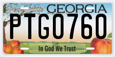 GA license plate PTG0760