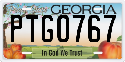 GA license plate PTG0767