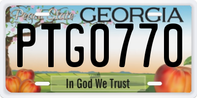 GA license plate PTG0770