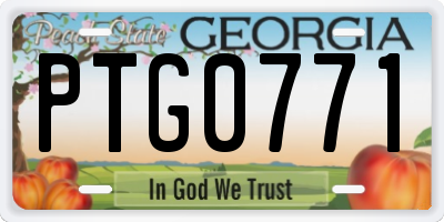 GA license plate PTG0771