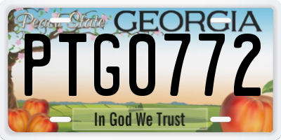 GA license plate PTG0772