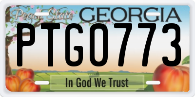 GA license plate PTG0773