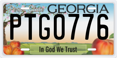 GA license plate PTG0776