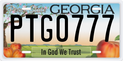 GA license plate PTG0777