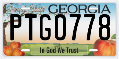 GA license plate PTG0778
