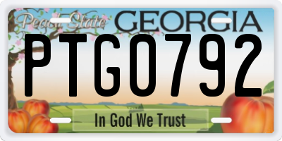 GA license plate PTG0792