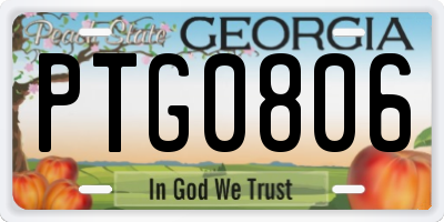 GA license plate PTG0806