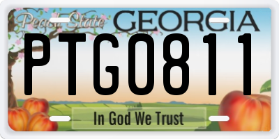 GA license plate PTG0811