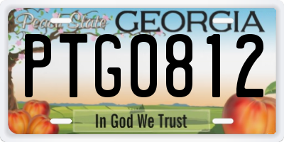 GA license plate PTG0812
