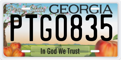 GA license plate PTG0835