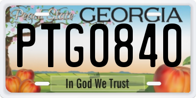 GA license plate PTG0840