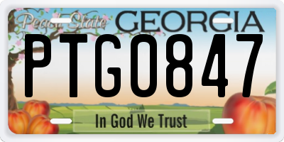GA license plate PTG0847